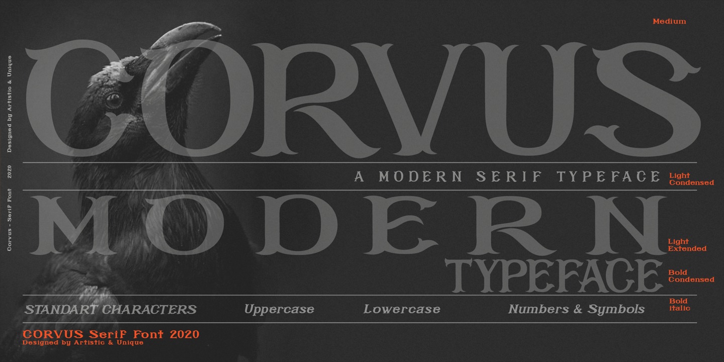 Corvus Medium Italic Font preview